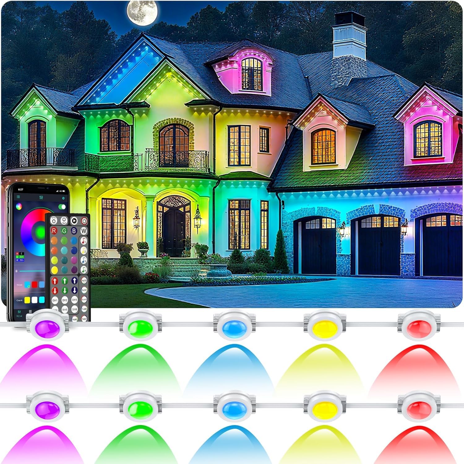 Amazon.com: CETELUMA 150FT Permanent Outdoor Lights for House